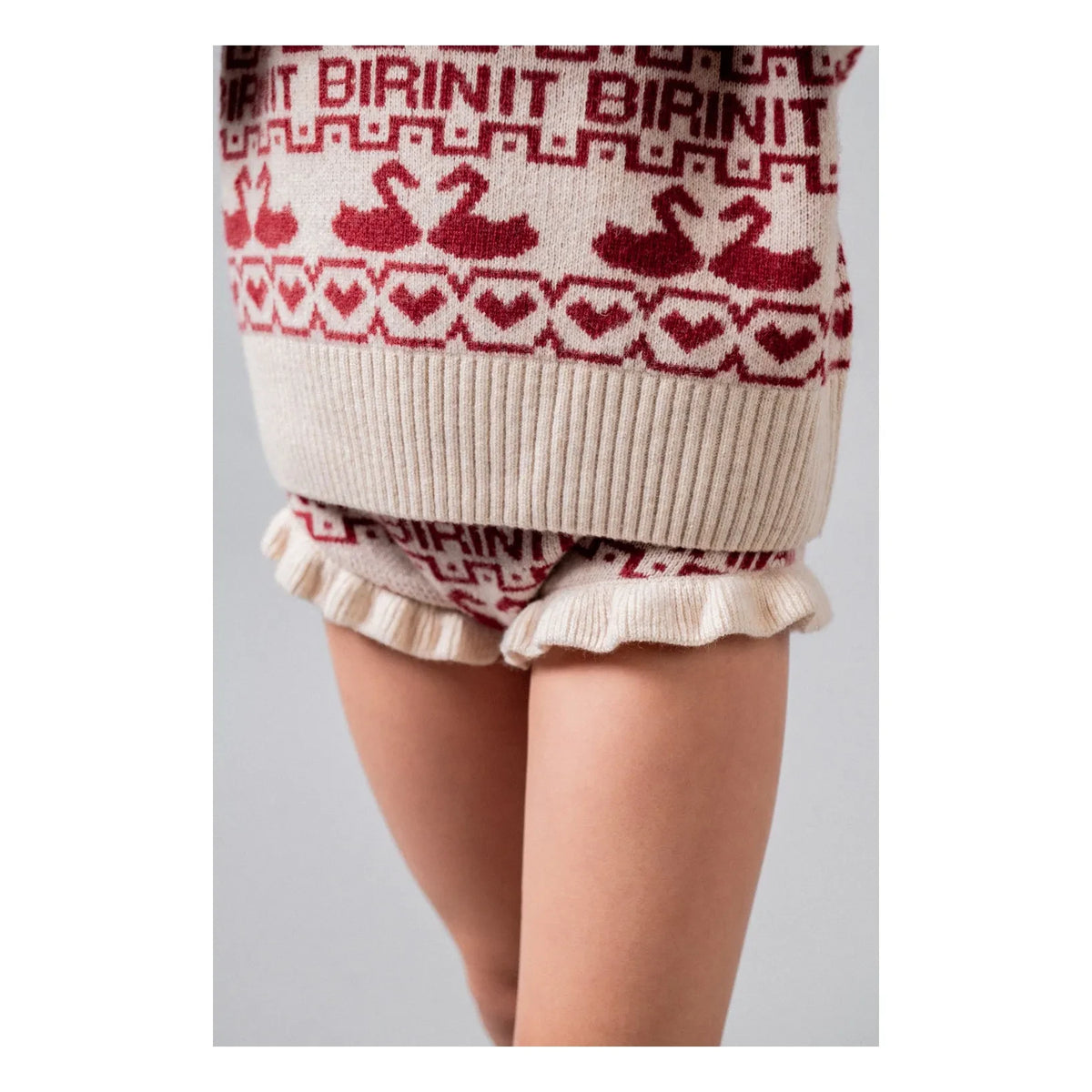 birinit - Pantalón corto Pato de Lana | Burdeos