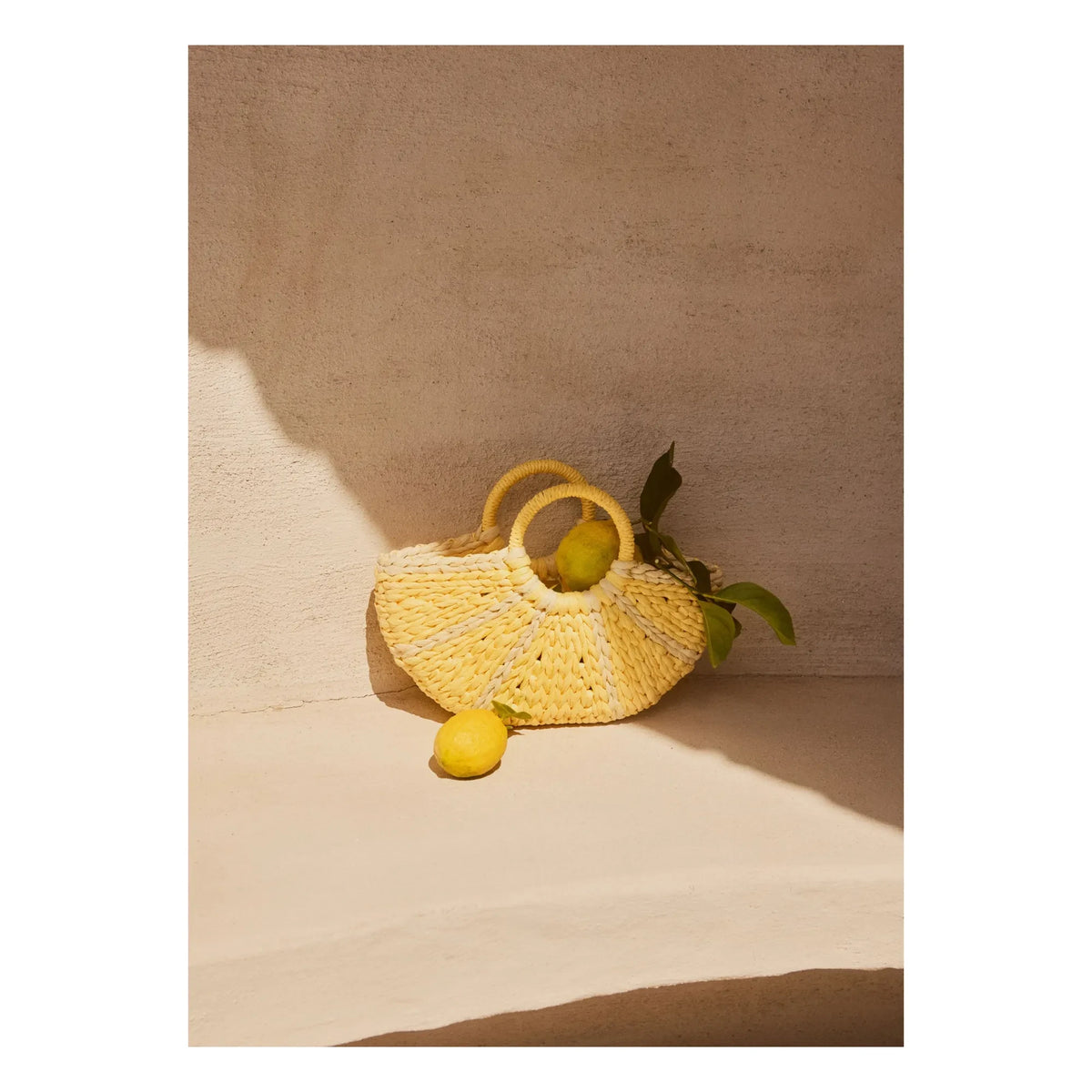 Molo - Bolso de paja de papel limón | Amarillo