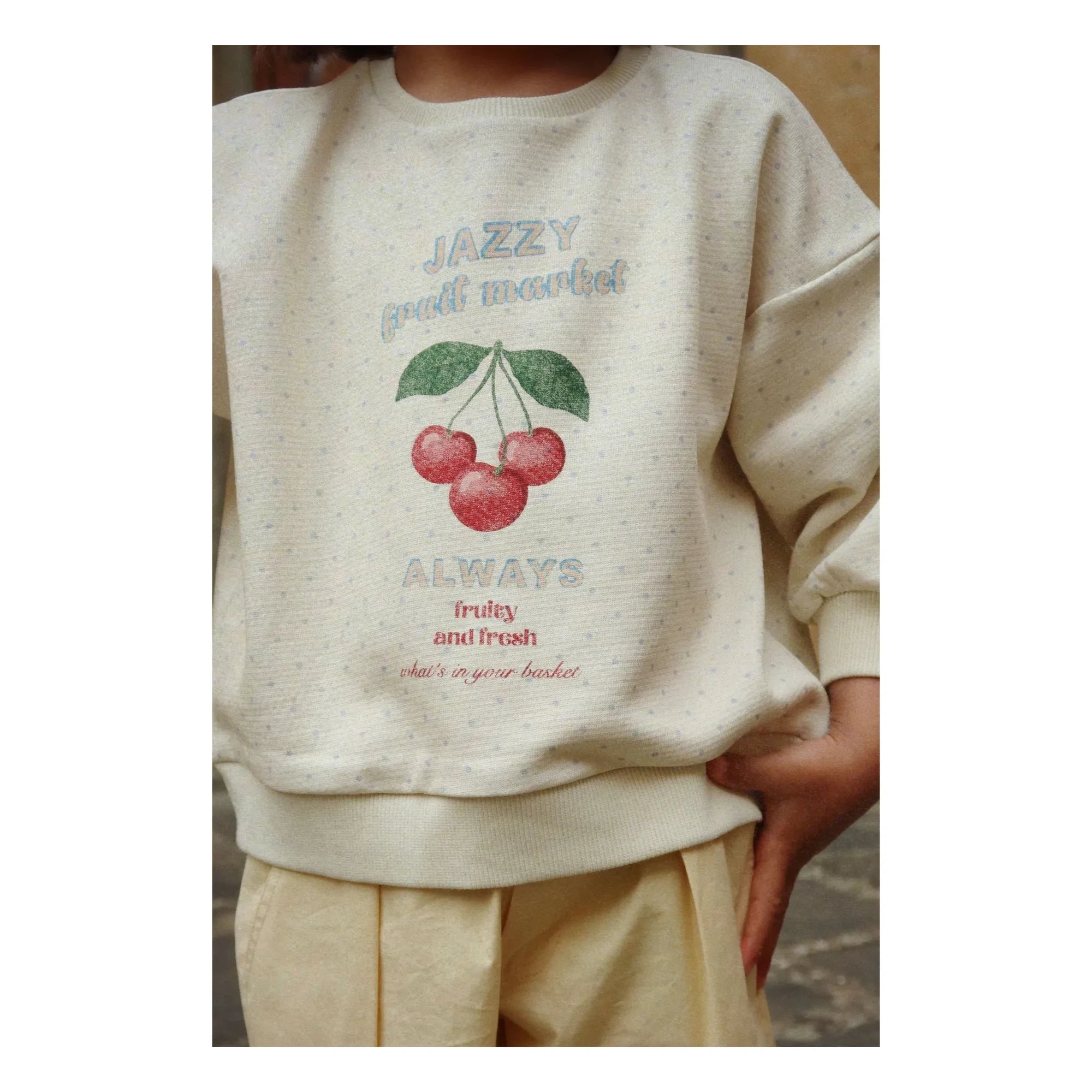 Konges Sløjd - Sudadera Loupy Pois de Algodón Orgánico | Crudo