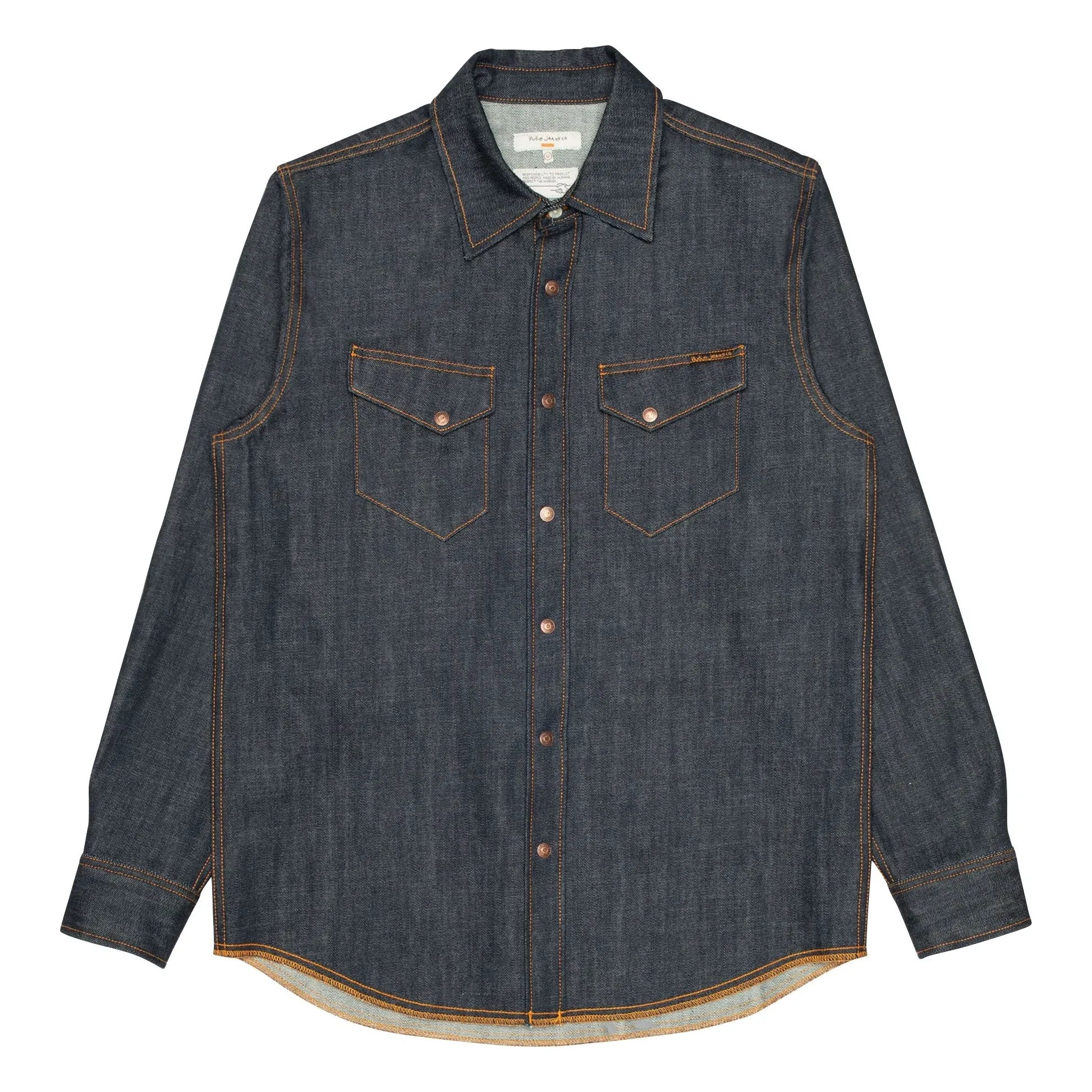 Nudie Jeans - Camisa Gunnar Dry Streaky | Azul Oscuro