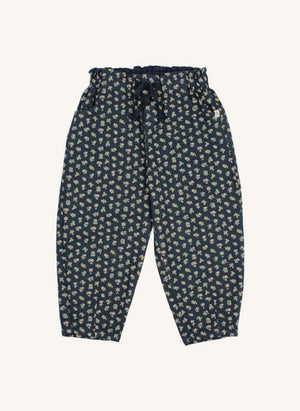 Búho - Pantalón de Niña con Motivo Floral | Azul Marino