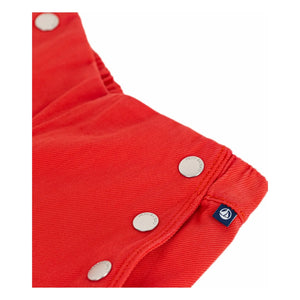 Petit Bateau - Vaquero Sarga con Botones | Bermellón