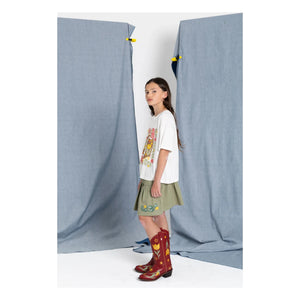 Hundred Pieces - Luna Boots Organik Pamuk Tişört | Beyaz
