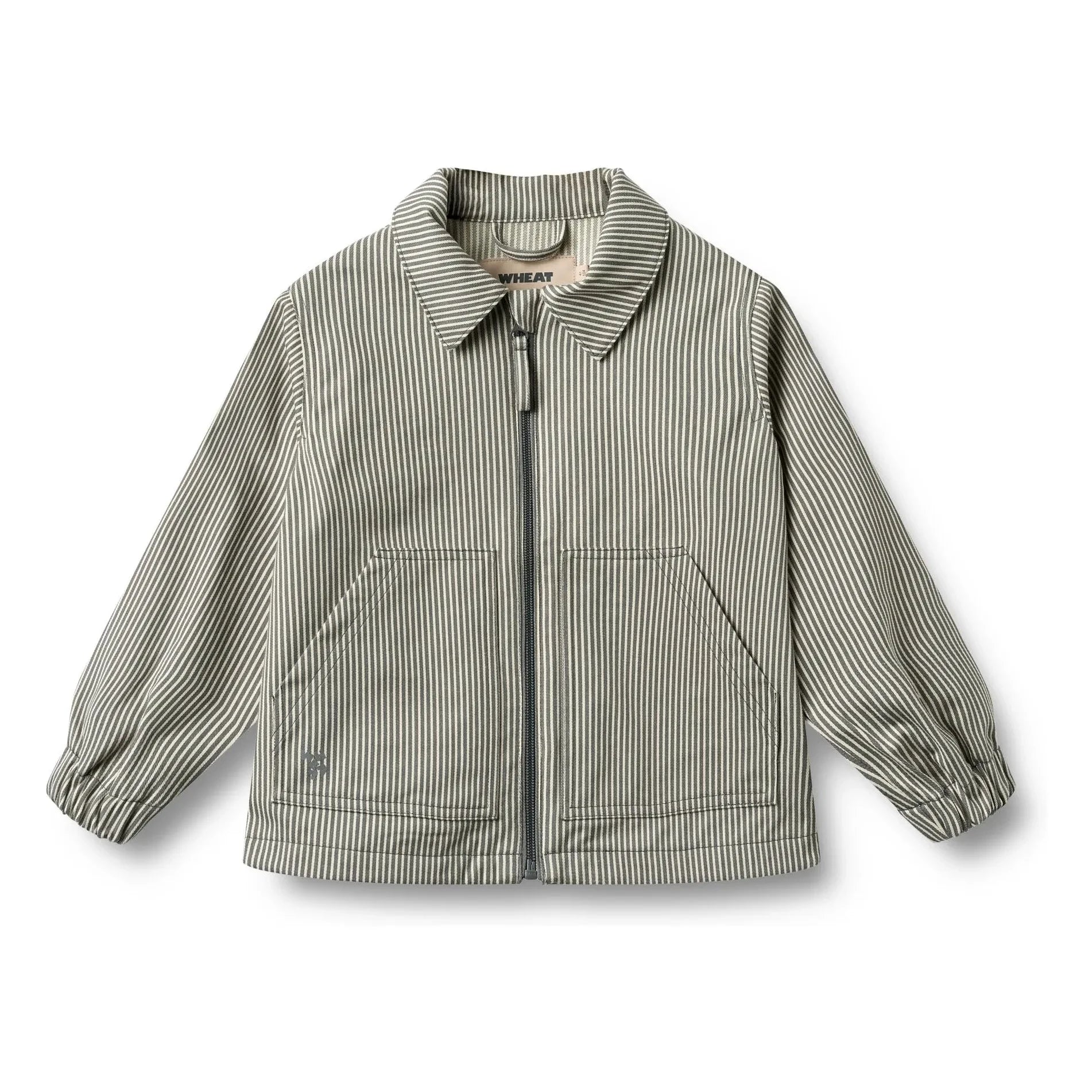 Wheat - Bofo Chaqueta de algodón orgánico a rayas | Gris
