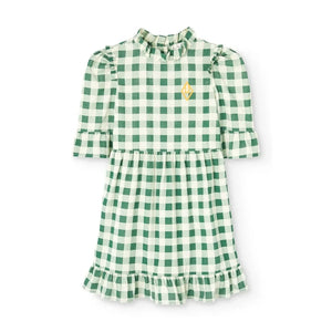 The Animals Observatory - Vestido de Terciopelo Verde con Estampado de Cocodrilos