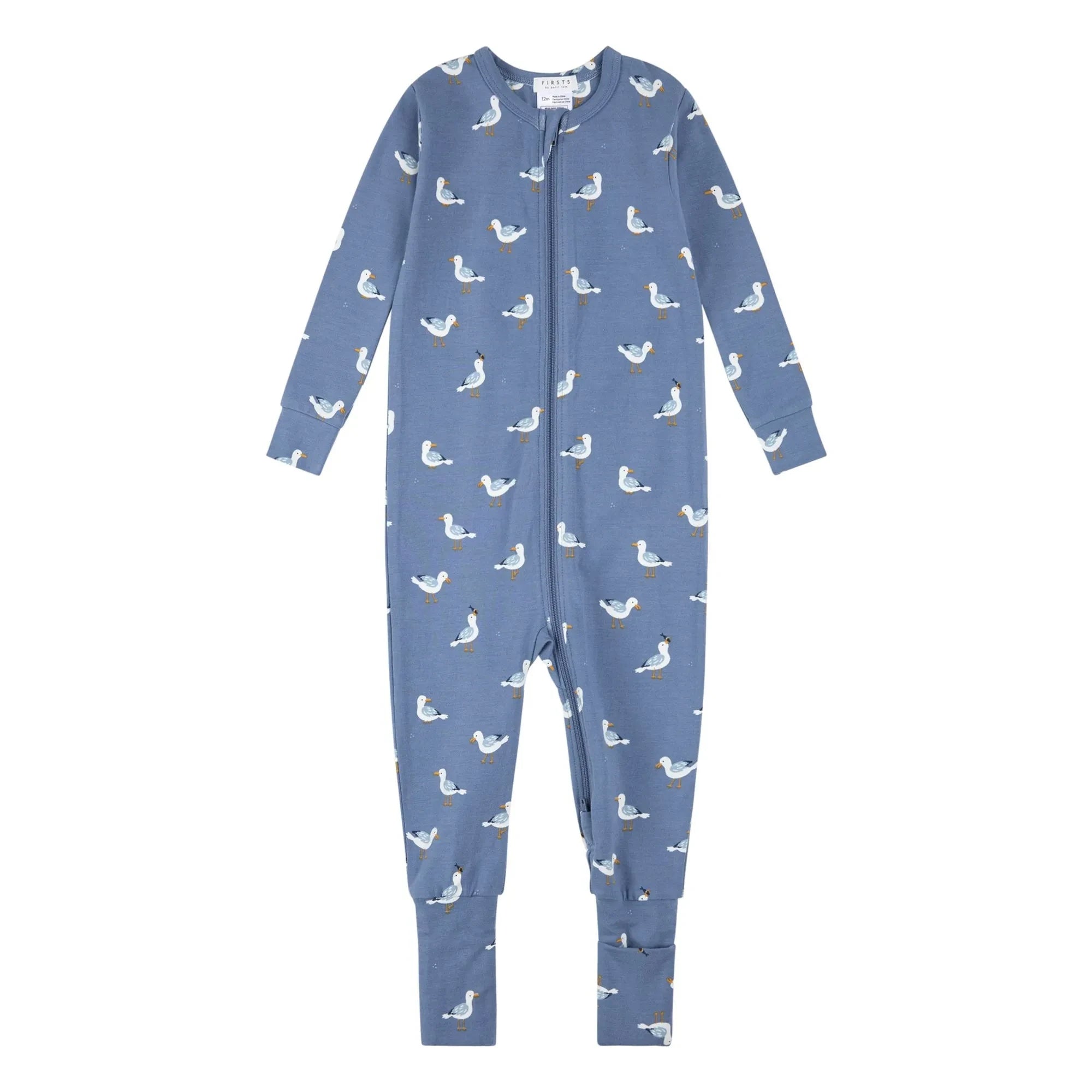 Petit Lem - Pijama convertible Gaviotas Algodón orgánico y Modal | Azul
