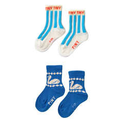 Tinycottons - Set de 2 Pares de Calcetines Cisne | Azul
