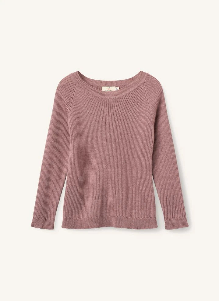 Copenhagen Colors - Klasik Çizgili Merino Yün Kazak | Toz Pembe