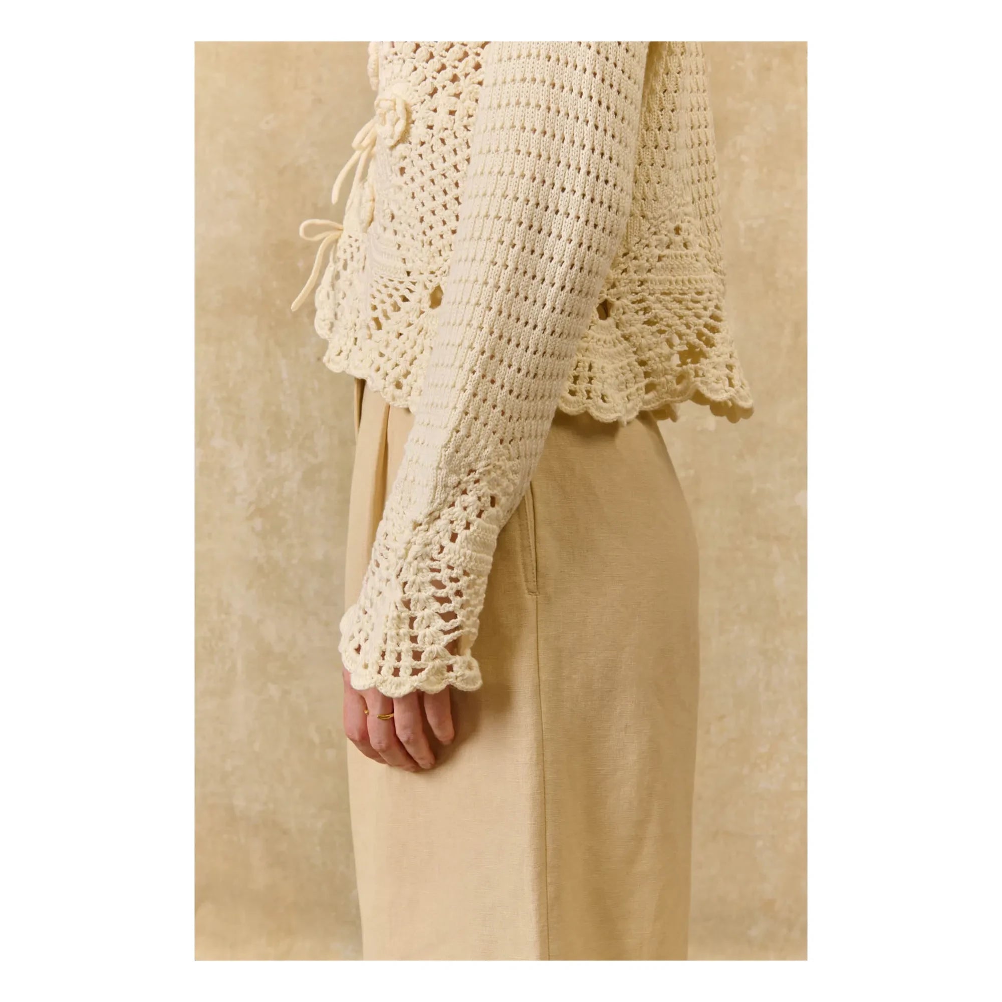 Louise Misha - Cárdigan de algodón Molya | Crema