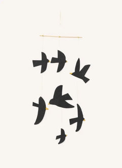 Muskhane - Birdy Mobile hecho de fieltro | Negro