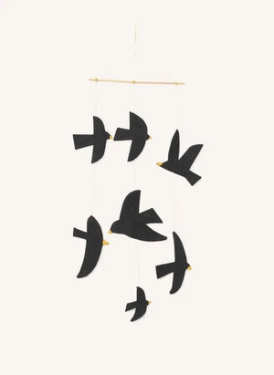 Muskhane - Birdy Mobile hecho de fieltro | Negro