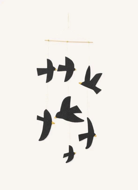 Muskhane - Birdy Mobile hecho de fieltro | Negro