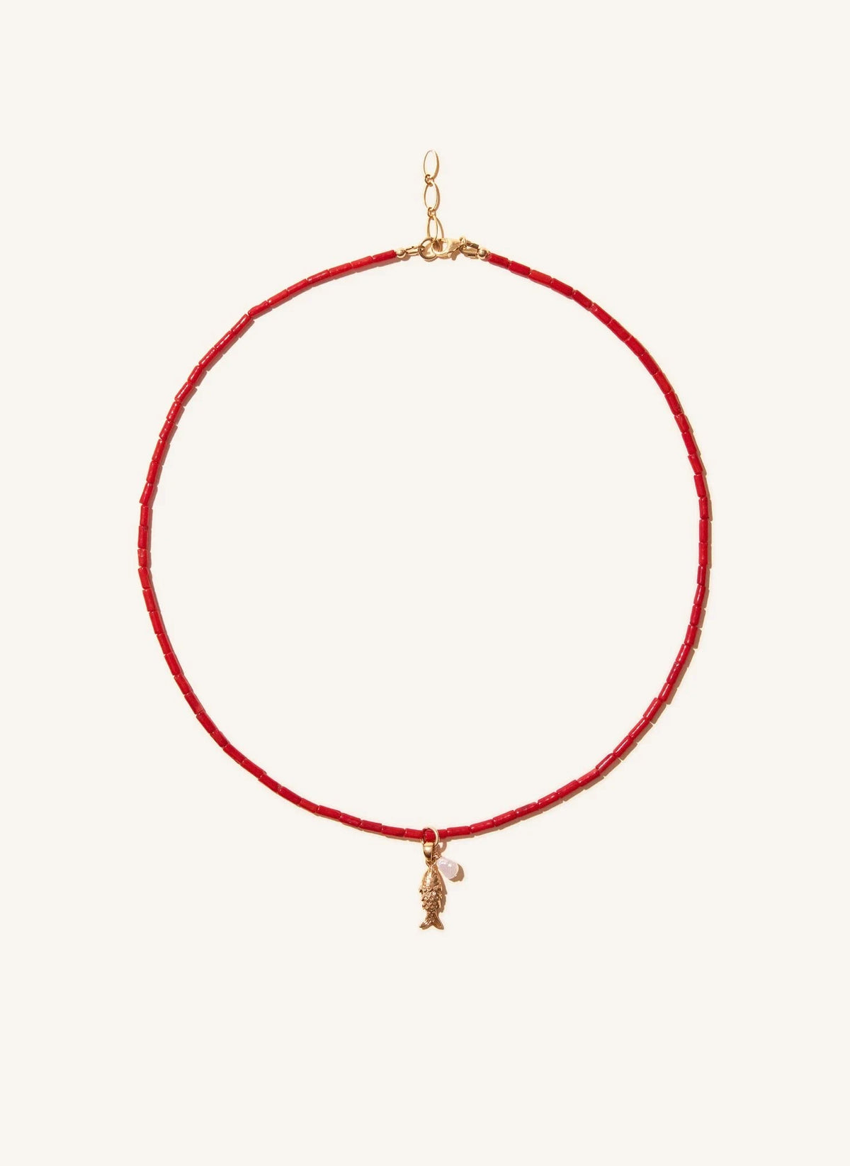 Camille Colette Studio - Collar de Bambú Marino Pez | Rojo