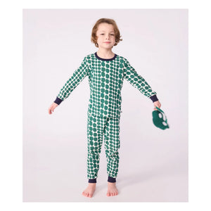 Petit Bateau - Conjunto de pijama y antifaz de cocodrilo | Verde