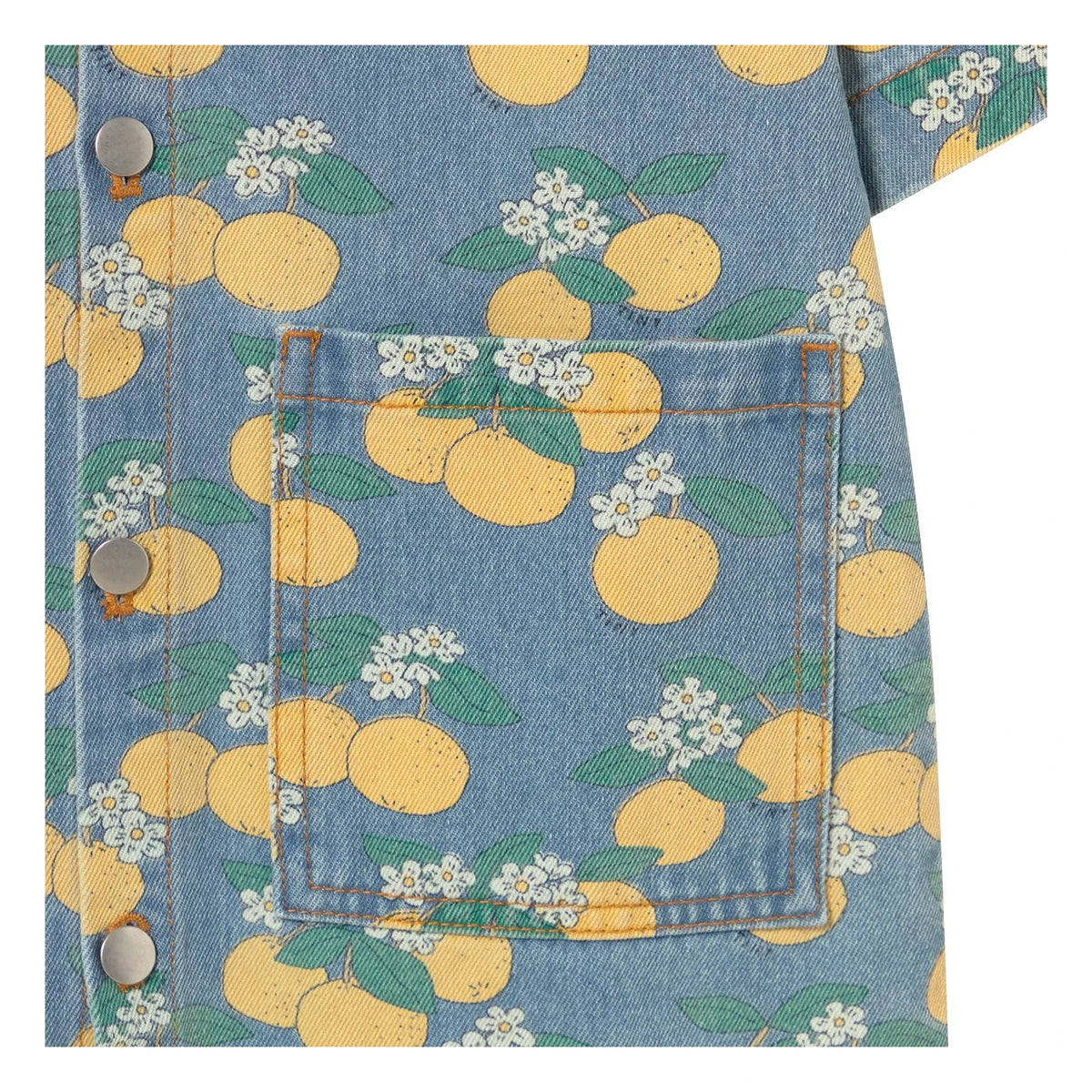 Tinycottons - Vestido vaquero naranja | Azul