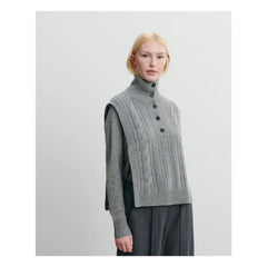 Bompard - Pechera de cachemir trenzada con botones | Gris