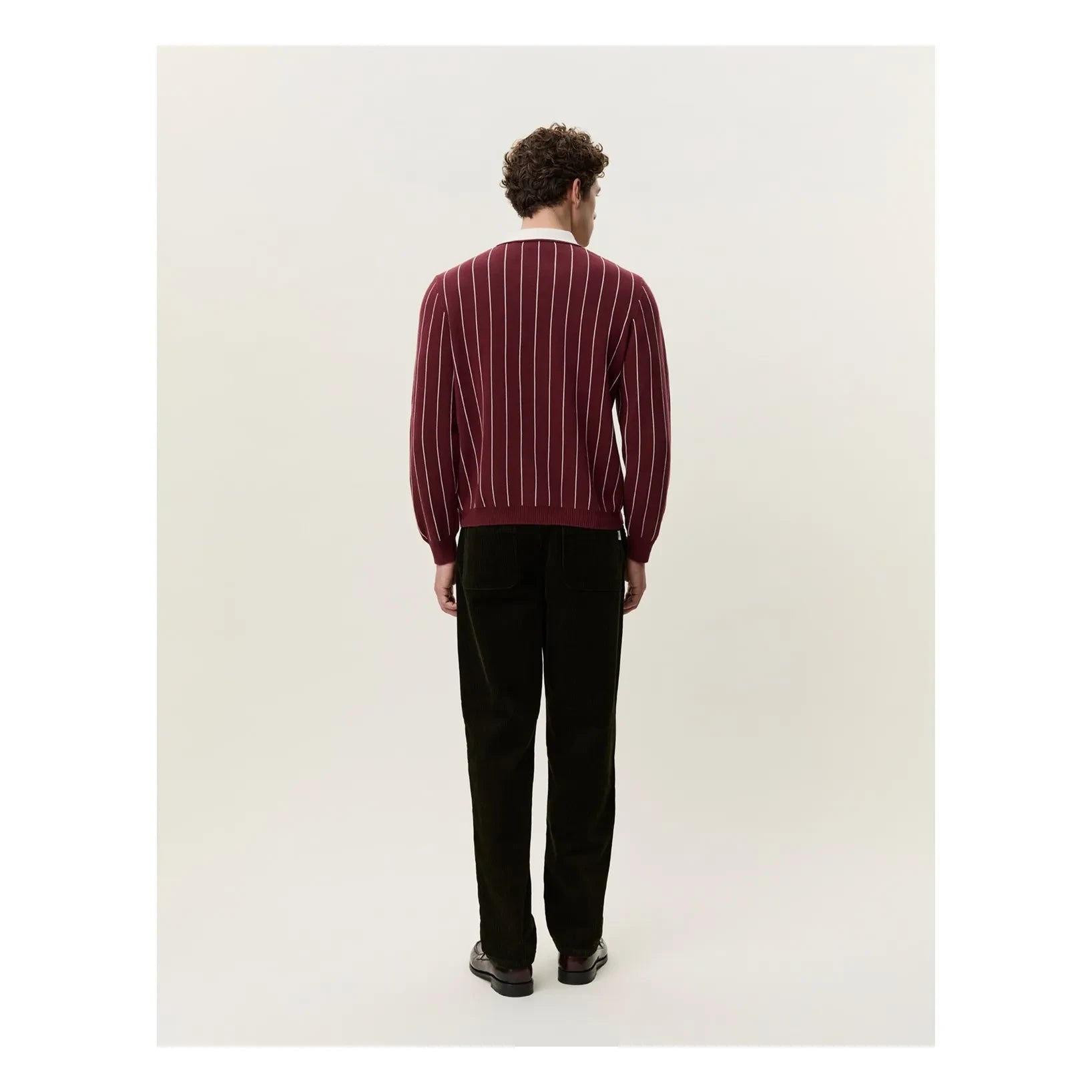 Les Deux - Signature Çizgili Polo Tişört | Bordo