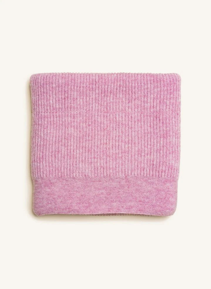Hvid - Gaston Laine Manta de Merino | Rosa pastel