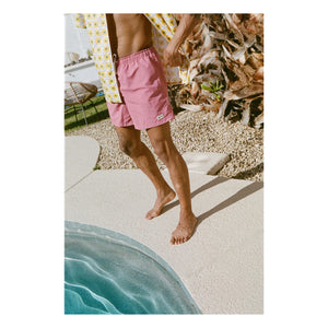 Bather - Düz Geri Dönüştürülmüş Yüzme Şortu | Kırmızı