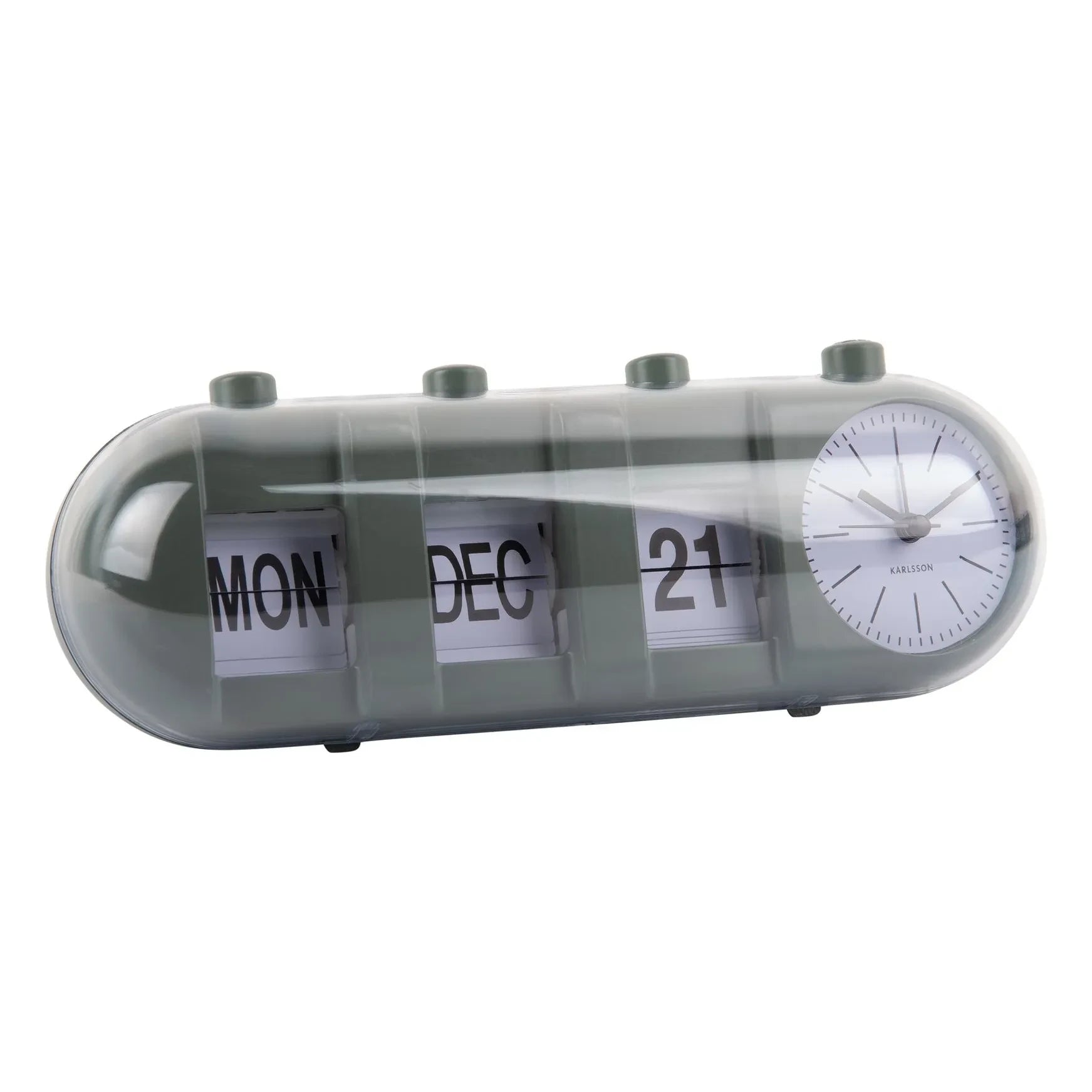 Present Time - Reloj despertador retro con tubo | Verde