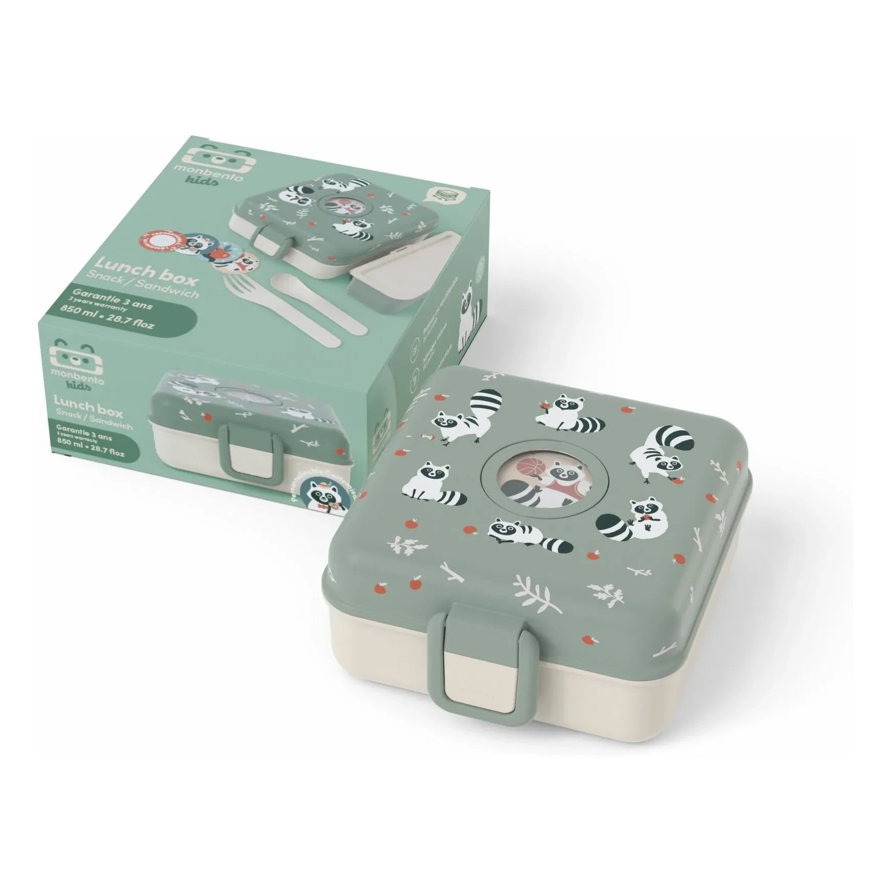 Monbento - Fiambrera Snacky Mapache | Verde