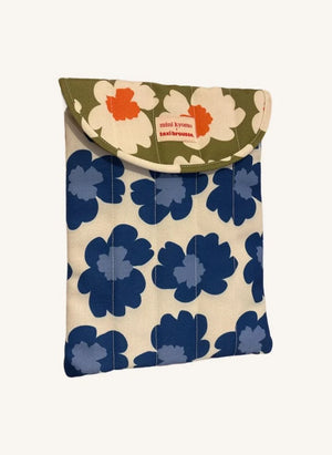 Mini Kyomo - Funda para portátil Hibiscus - Mini Kyomo x Taxi Brousse | Azul