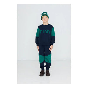 Tinycottons - Sudadera de algodón orgánico con bloques de color | Azul marino