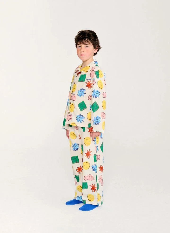 Bobo Choses - Conjunto de camisa y pantalón bordado de algodón orgánico | Ecru
