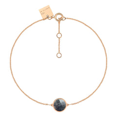 Ginette NY - Pulsera Disc Mini Pixie Ever Negro | Oro rosa
