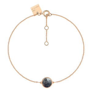 Ginette NY - Pulsera Disc Mini Pixie Ever Negro | Oro rosa