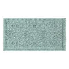 Haomy - Alfombra de baño de algodón con diseño en relieve 55x110cm | Verde agua