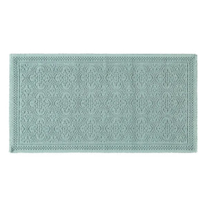 Haomy - Alfombra de baño de algodón con diseño en relieve 55x110cm | Verde agua