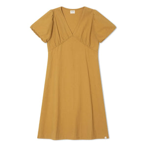 Matona - Vestido de algodón orgánico de largo medio | Mostaza