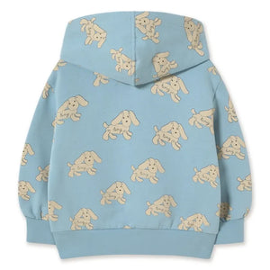Tinycottons - Sudadera con capucha de algodón orgánico con estampado de perro | Azul claro