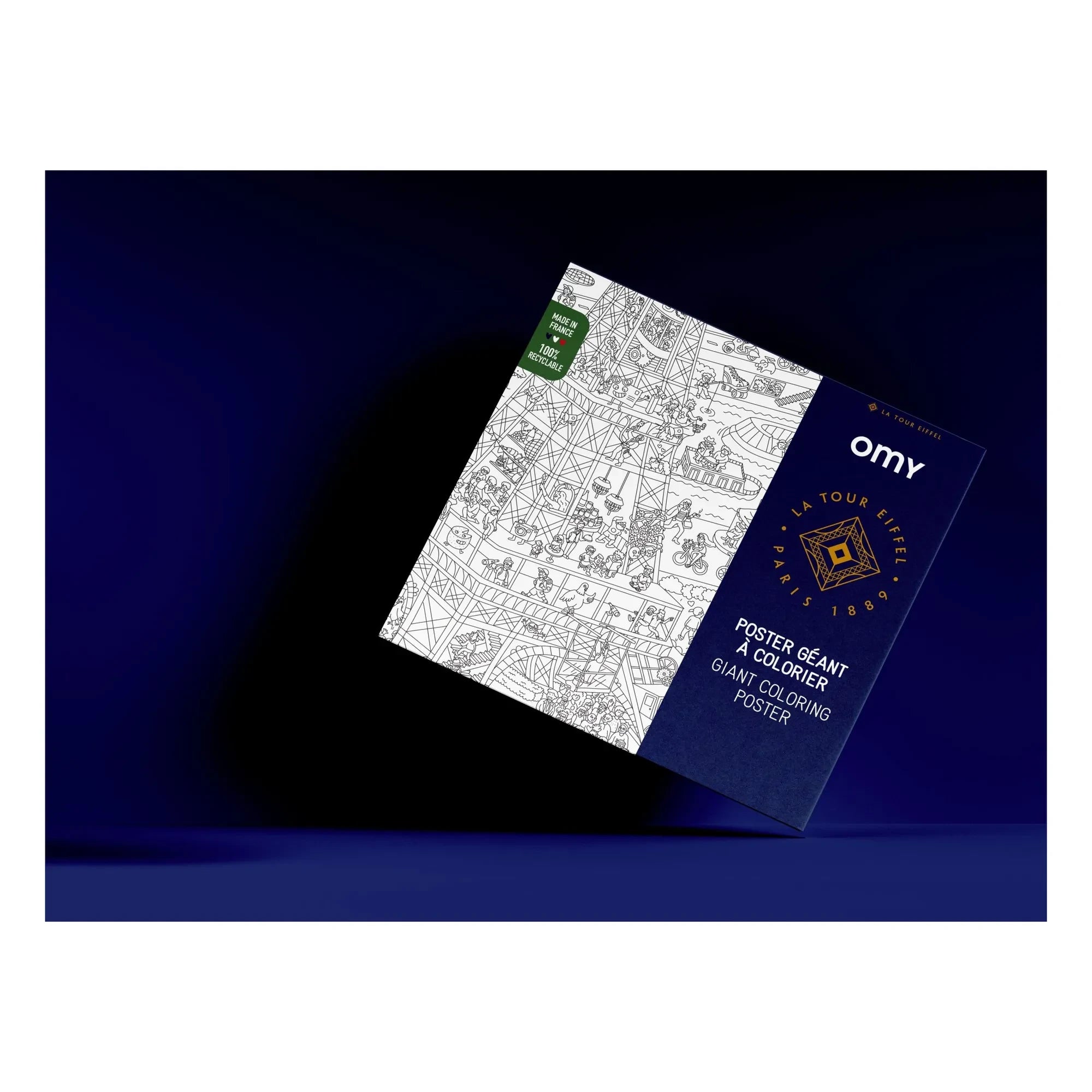 Omy - Gran Póster de la Torre Eiffel | Azul Marino