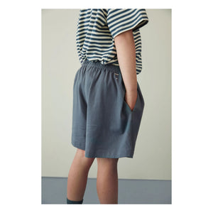 Gray Label - Short con botones de algodón orgánico | Azul pavo real