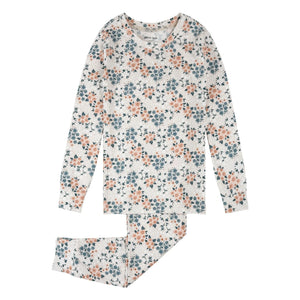 Petit Lem - Pijama de algodón orgánico y modal con estampado floral | Beige