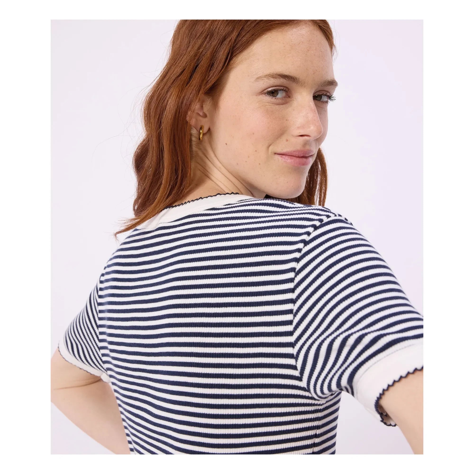 Petit Bateau - Camiseta icónica de rayas | Azul marino