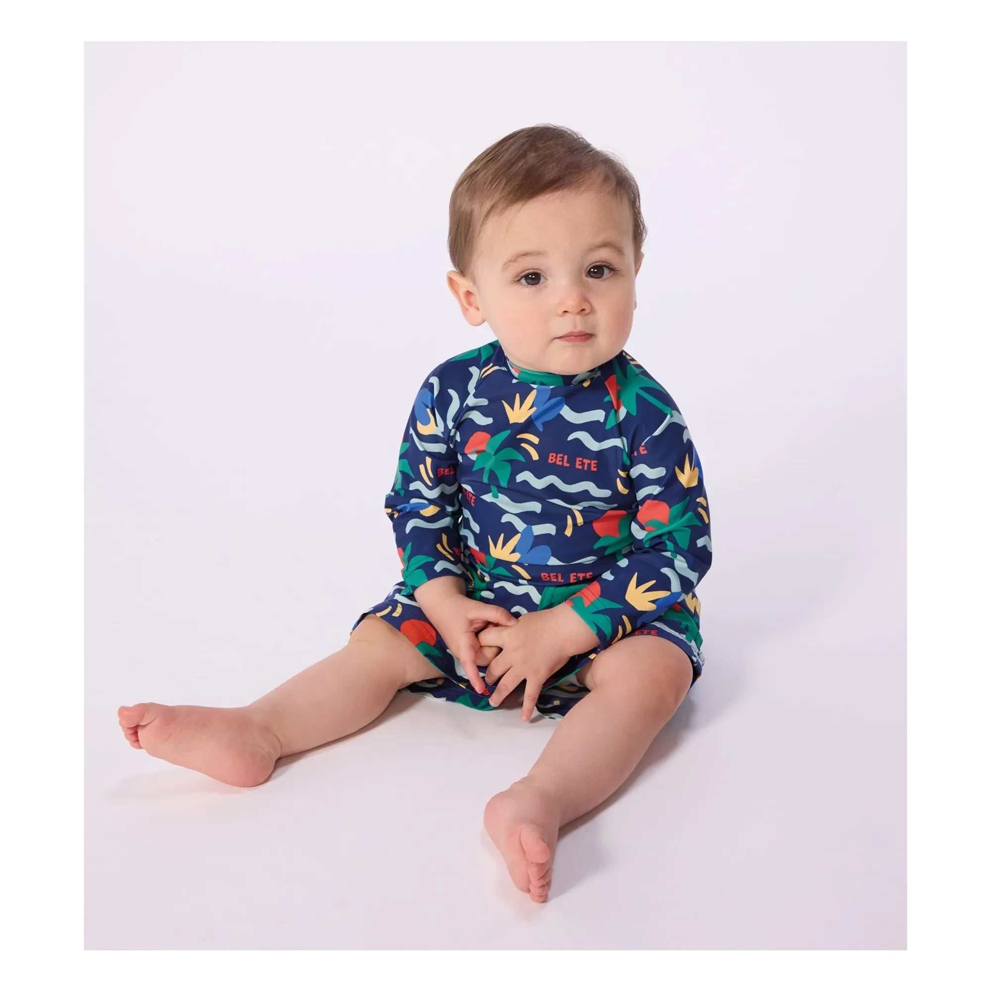 Petit Bateau - Camiseta de baño con protección UV para bebé Bel Eté | Azul noche