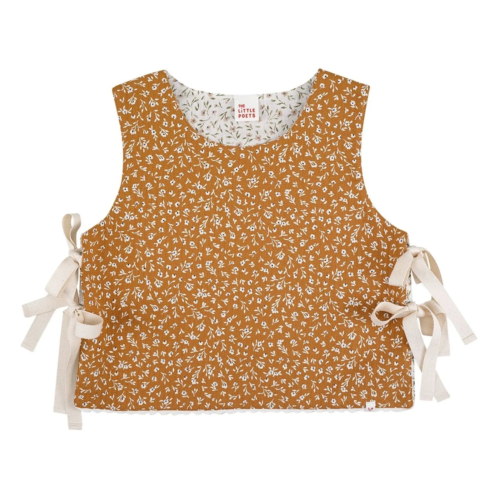THE LiTTLE POETS - Chaqueta sin mangas reversible de algodón orgánico Louise | Caramelo