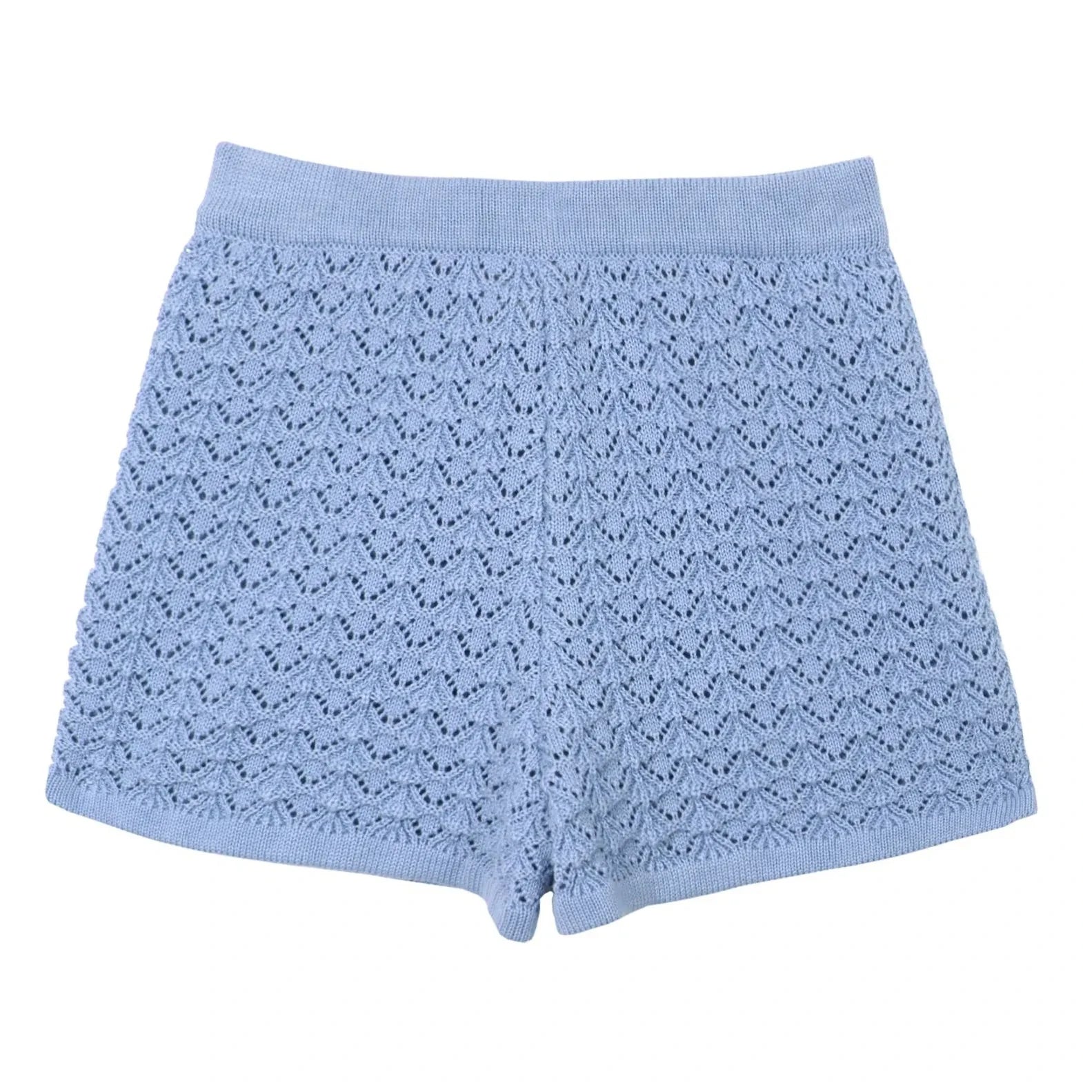 Mipounet - Shorts cortos de ganchillo de cereza azul | Azul