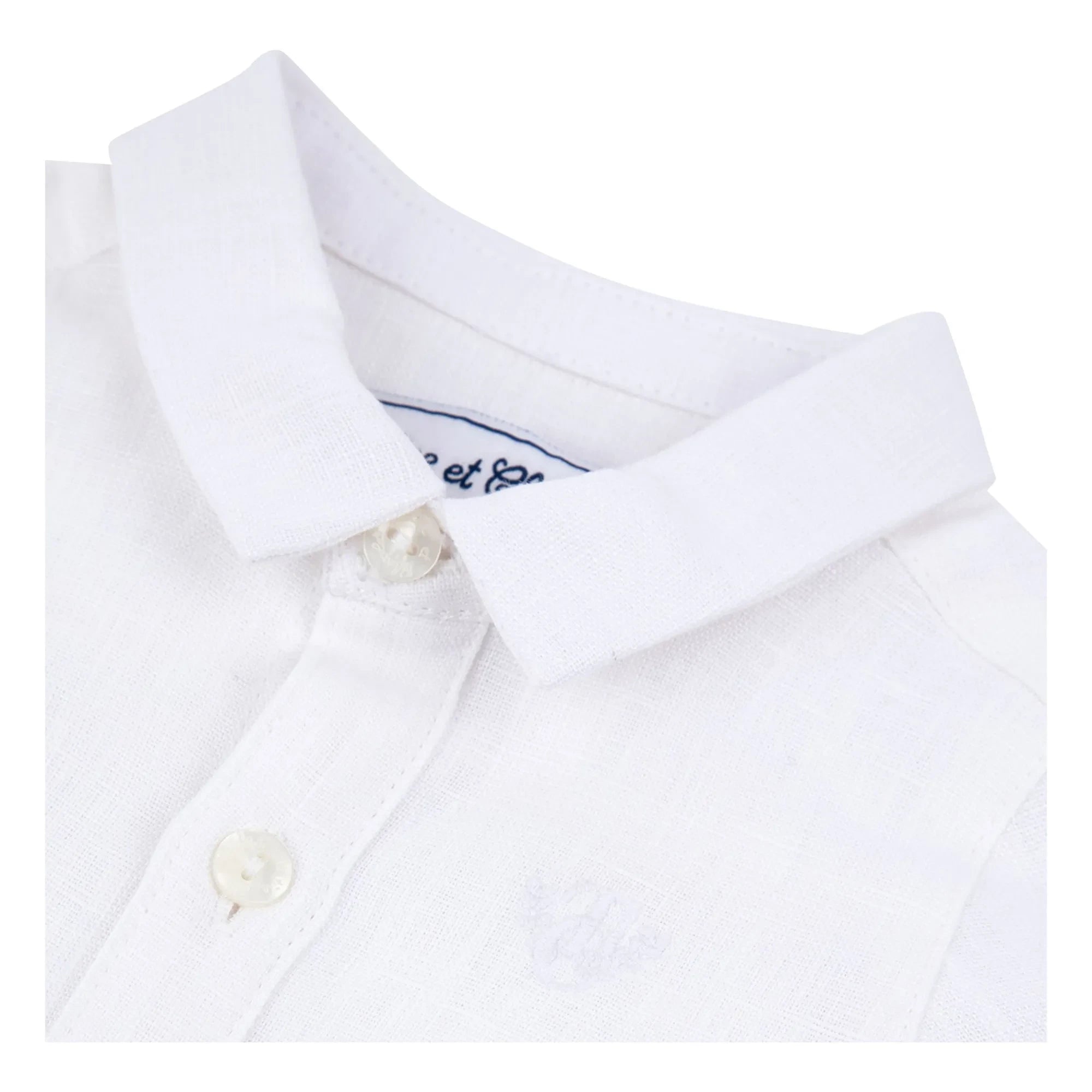 Tartine et Chocolat - Camisa de lino de manga corta | Blanco