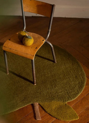 Muskhane - Alfombra Manzana de Fieltro | Verde Musgo