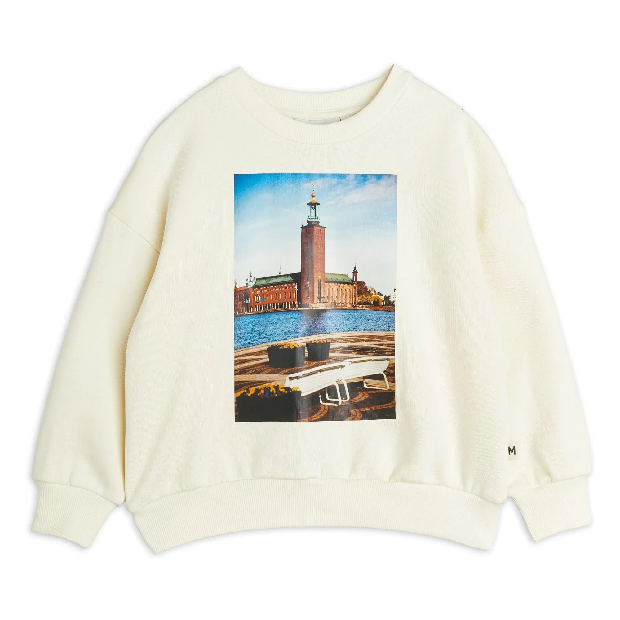 Mini Rodini - Sudadera de algodón orgánico City Hall | Crudo