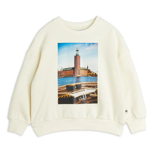 Mini Rodini - Sudadera de algodón orgánico City Hall | Crudo