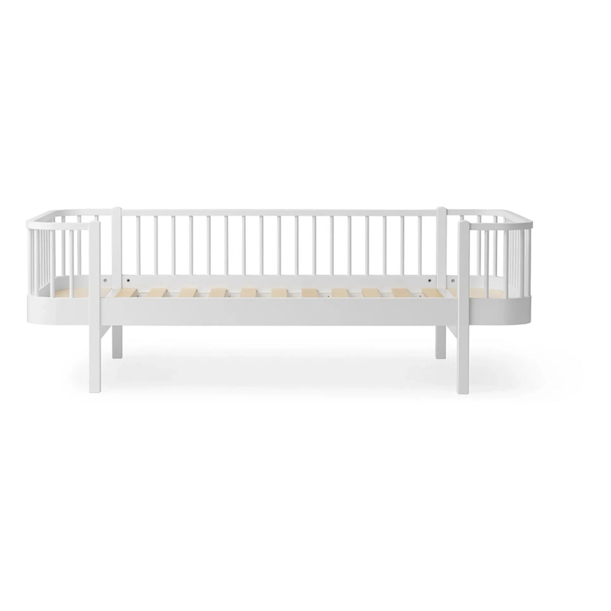 Oliver Furniture - Cama de madera con chapa de roble 90x200 cm | Blanco
