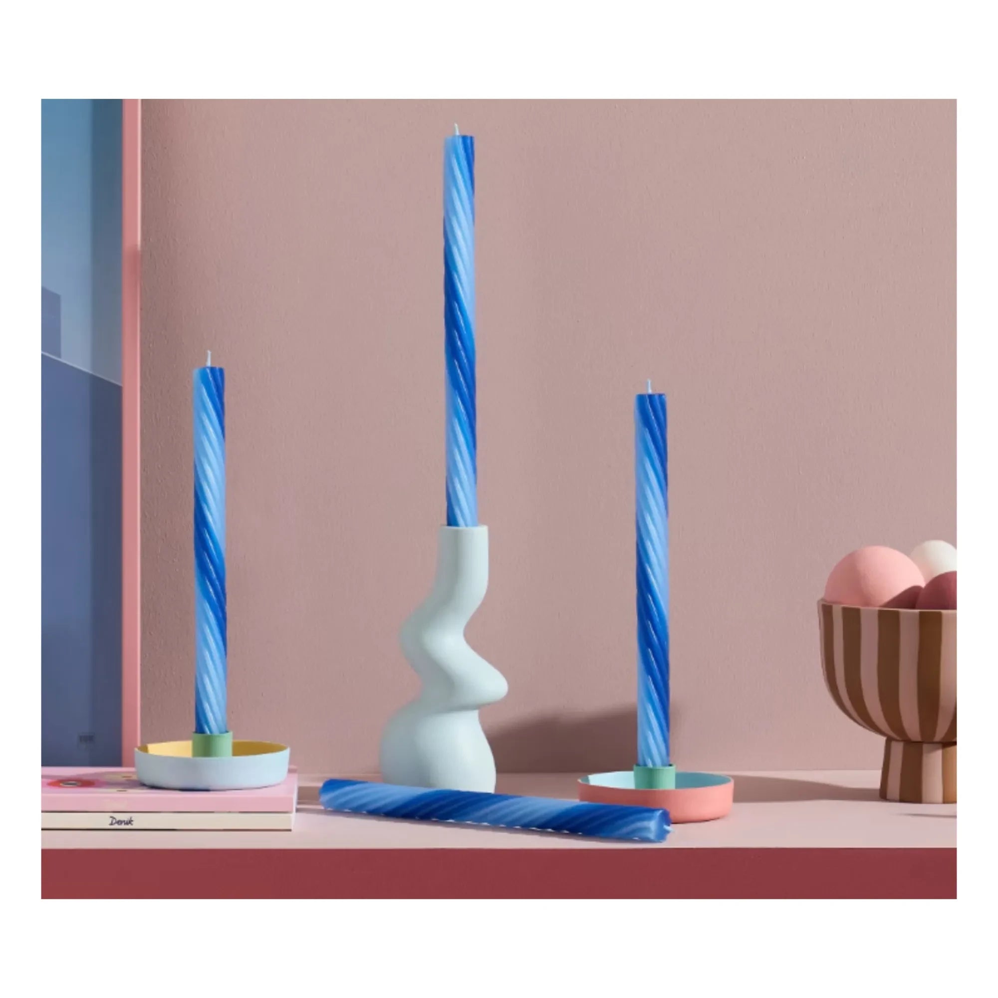 Lex Pott - İp Mumlar - 4'lü Set | Mavi
