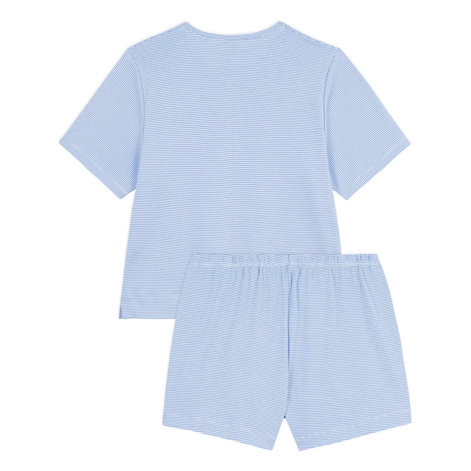 Petit Bateau - Pantalón corto de pijama de algodón orgánico a rayas | Azul