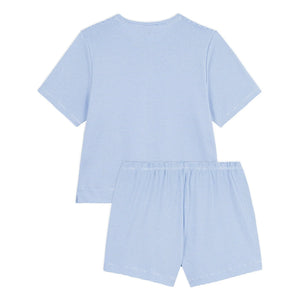 Petit Bateau - Pantalón corto de pijama de algodón orgánico a rayas | Azul