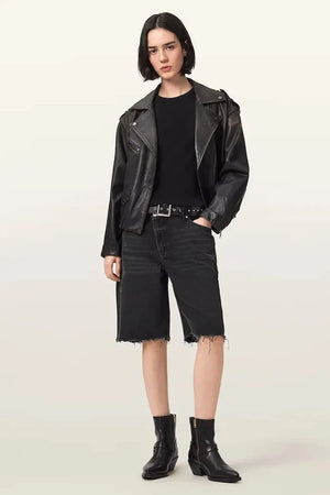 AllSaints AKI, shorts vaqueros para mujer